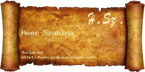 Heer Szabina névjegykártya